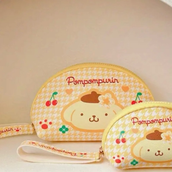 Pompompurin Two-Piece Set Sanrio Japanese Cute Cosmetic Bag Storage Bag - Picture 3 of 8